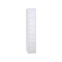 Casier scolaire métallique monobloc gris 1 pièce(s) casier scolaire 1 x 5 cases 30 cm 1800 x 315 x 500 mm - gris métal 500 mm 1800 mm 315 mm sans 30 m