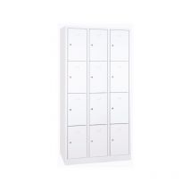 Casier scolaire métallique monobloc gris 1 pièce(s) casier scolaire 3 x 4 cases 30 cm 1800 x 850 x 500 mm - gris métal 500 mm 1800 mm sans 30 mm 850 m