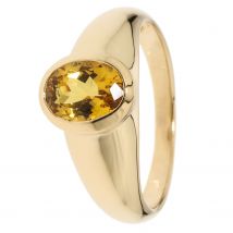CM Edelsteinzauber Solitär-Ring, Honig-Beryll gelb, Silber 925 verg. 19 x gelber Beryll
