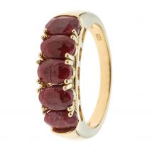 CM Edelsteinzauber Rivière-Ring ""Royalty"", Silber 925 vergoldet 21 x Rubin