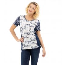 CM Outlet Rundhals-Shirt mit Buchstaben-Print 36 dunkelblau