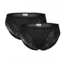 PURE SHAPE DAY&NIGHT Slip 2er Pack mit seitlichem Spitzeneinsatz XL schwarz