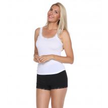 PURE SHAPE DAY&NIGHT Hemdchen mit Spitzenverzierung, 2er Pack M weiß