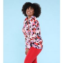 incasual Langarm Shirt mit abstraktem Leo Druck 38 rot