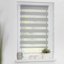 Fensterwelten Duo-Rollo Klemmfix, 90 x 150 cm, blickdicht 90cm x 150cm grau