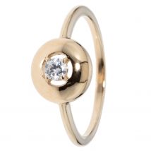 CM Outlet Solitär-Ring "" Lovely Dot"" Zirkonia, Silber 925 17 vergoldet