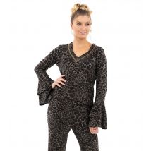 Sarah Kern Blusenshirt mit Jacquardmuster 40 gold-schwarz