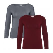 PURE SHAPE DAY&NIGHT Shirt langarm mit Ärmelverzierung 2er Pack XXL bordeaux/anthrazit