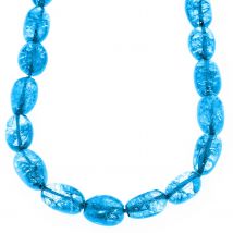 CM Edelsteinzauber Nugget-Collier Bergkristall, Länge ca. 50 cm x blau