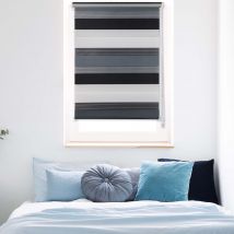 Fensterwelten Duo-Rollo just-triple, 100 x 160 cm 100cm x 160 cm grau-anthrazit