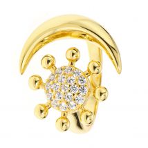atinka Symbol-Ring ""Sun & Moon"", 19 Zirk.,Silber 925 verg 17 vergoldet
