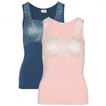 PURE SHAPE DAY&NIGHT Hemdchen mit Spitze, 2er-Pack 38/40 indigo-puderrose