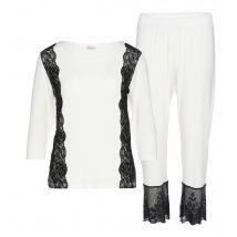 PURE SHAPE DAY&NIGHT Pyjama Set Shirt & Hose mit Spitze 42/44 champagner