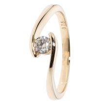 CM Private Diamonds Brillant-Ring,champagner,SI,0,25 ct.,Gold 375 pol. 19 Gold 375