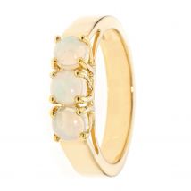 CM Edelsteinzauber Trilogie-Ring, Afrikan. Opal, Silber 925 poliert 19 vergoldet