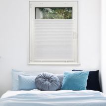 Fensterwelten Plissee ""Promo"" ohne bohren, 90x130 cm 90cm x 130cm weiß