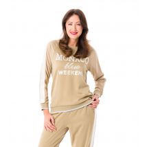 MONACO blue WEEKEND Shirt Materialmix 44 taupe