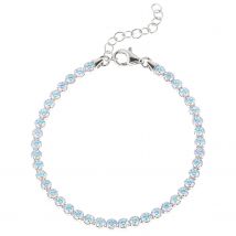 Christian Materne Tennisarmband ""Star Line"",ca.15+3cm, SI 925 pol. x rhodiniert