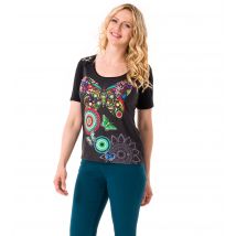 Christian Materne Shirt Butterfly & Spitzeneinsätzen 42/44 schwarz