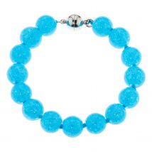 CM Edelsteinzauber Kugel-Armband, Ø 12mm, Bergkristall, ca. 21 cm x middle blue