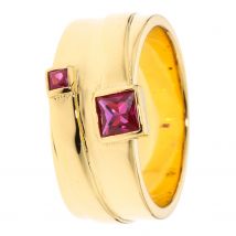 atinka Band-Ring ""Band of Love"",synth. Rubin,SI 925 verg. 16 vergoldet