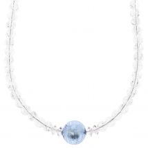 Amatocolori Solitär-Collier ""Dream of Blue"", Bergkristall x hellblau