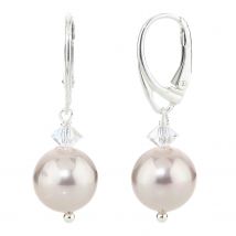 Amatocolori Ohrhänger Muschelkernperlen, Preciosa Kristalle x rosé