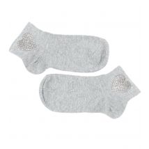 MONACO blue WEEKEND Socken mit Glitzer-Herz one size grau