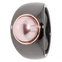 Christian Materne Just Pearls Solitär-Ring ""Midnight Rose"" MK-Perle Ø 10 mm 17 rosé