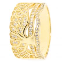 Christian Materne Band-Ring ""Tree of Life"" Zirkonia,SI 925 vergoldet 18 vergoldet