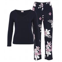 PURE SHAPE DAY&NIGHT Pyjama mit Blumenprint 38/40 blau