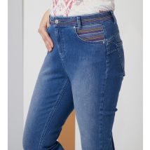 Christian Materne Shape-up Jeans mit Multicolor Steppgarn 46 blau