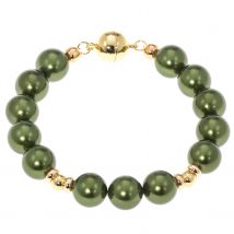 Christian Materne Just Pearls Armband ""Elegant Beauty"", MK-Perlen, ca. 21 cm x olive