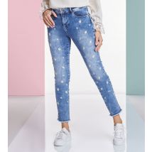 STYLING SECRETS Jeans Flower Power 36 jeansblau
