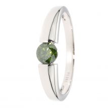 CM Private Diamonds Solitär-Ring, Spannring-Optik Brillant grün,Platin 21 Platin 950