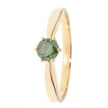 CM Private Diamonds Krönchen-Ring, Brillant, grün,SI, Gold 585 poliert 18 Gold 585