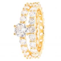 Sarah Kern LUXURY Ring-Set 2-tlg. ""Riviera-Queen"", 44 Zirkonia, verg 19 vergoldet