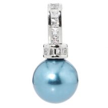 Christian Materne Just Pearls Clip-Anhänger ""Happy Wishes"", MK-Perlen, Zirk. x blau