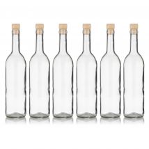 Nonas Welt Flasche Bordeaux 750 ml, 6er-Set, Korken u Etikett