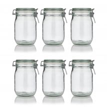 Nonas Welt Drahtbügelglas 1000 ml, 6er-Set, durchsichtig