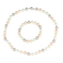 Christian Materne Just Pearls Collier & Armband, ""Light Breeze"", MK-Perlen Ø10mm x multicolor
