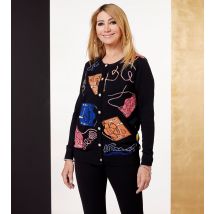 STYLING SECRETS Strickjacke Love Bag 38/40 schwarz-bunt
