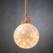 Belles Décorations Deko Kugel am Seil mit 40 LED x weiß