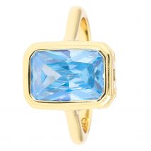 Sarah Kern LUXURY online Solitär-Ring ""Elegant Secret"", Zirkonia S925 verg. 17 blau