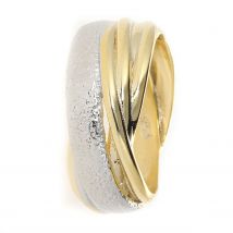 atinka Band-Ring ""Spirit & Power"" teildiamantiert, S925 18 bicolor