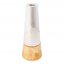 Georg Stiels CASA Edelstahl/Mango-Holz Kerzenhalter, Höhe 32 cm
