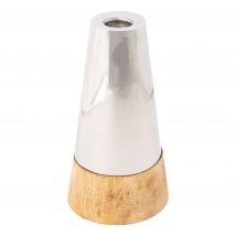 Georg Stiels CASA Edelstahl/Mango-Holz Kerzenhalter, Höhe 24 cm