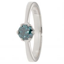 CM Private Diamonds Krönchen-Ring, Brillant, blau, 0,50 ct., SI 17 Weißgold 585