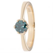 CM Private Diamonds Krönchen-Ring, Brillant, blau, 0,50 ct., SI 18 Gold 585