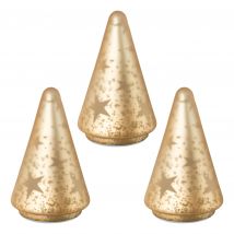 Belles Décorations Glasbaum matt mit Sterndekor x gold